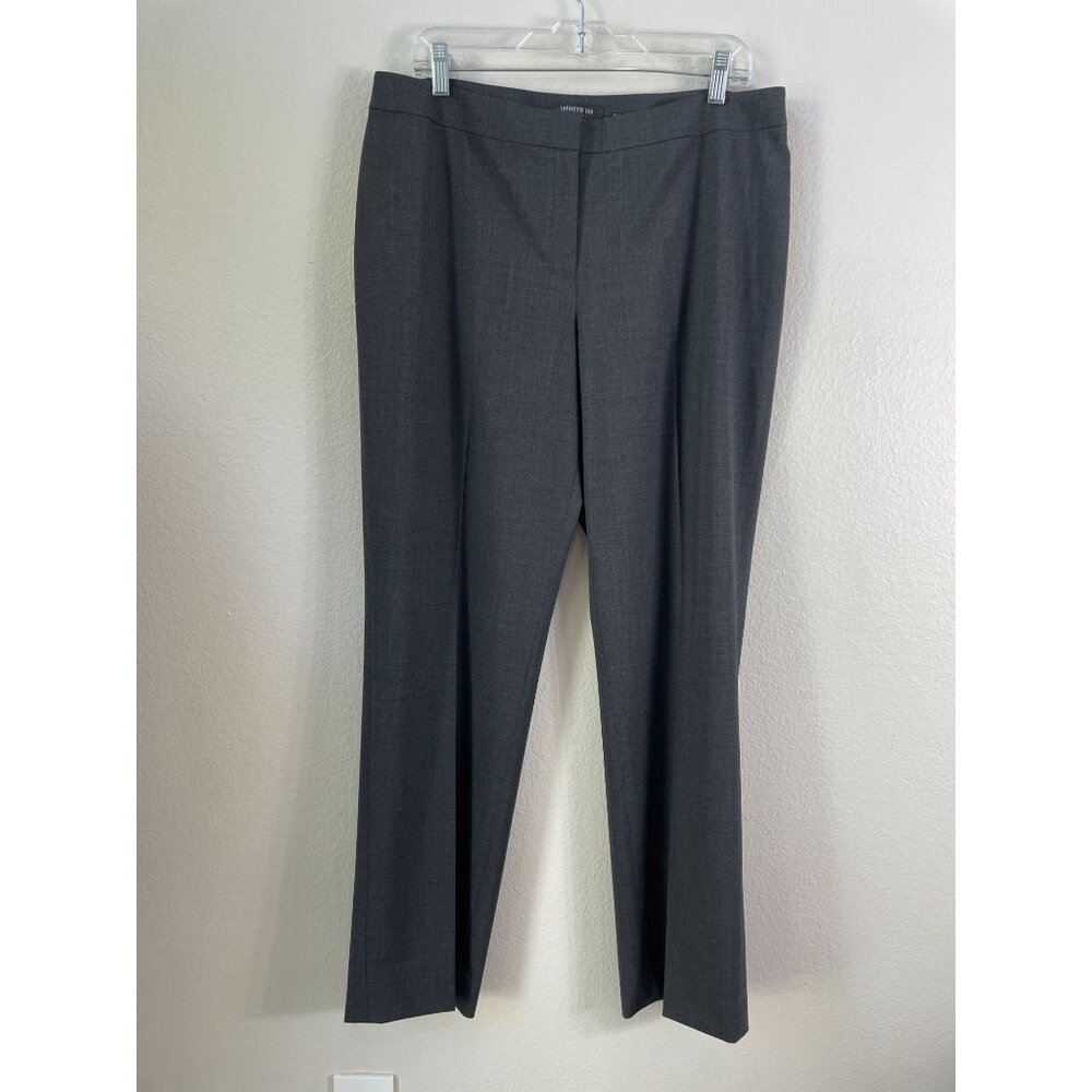 Lafayette 148 New York Womens Large Barrow Virgin Wool Stretch‎ Gray Dress Pants